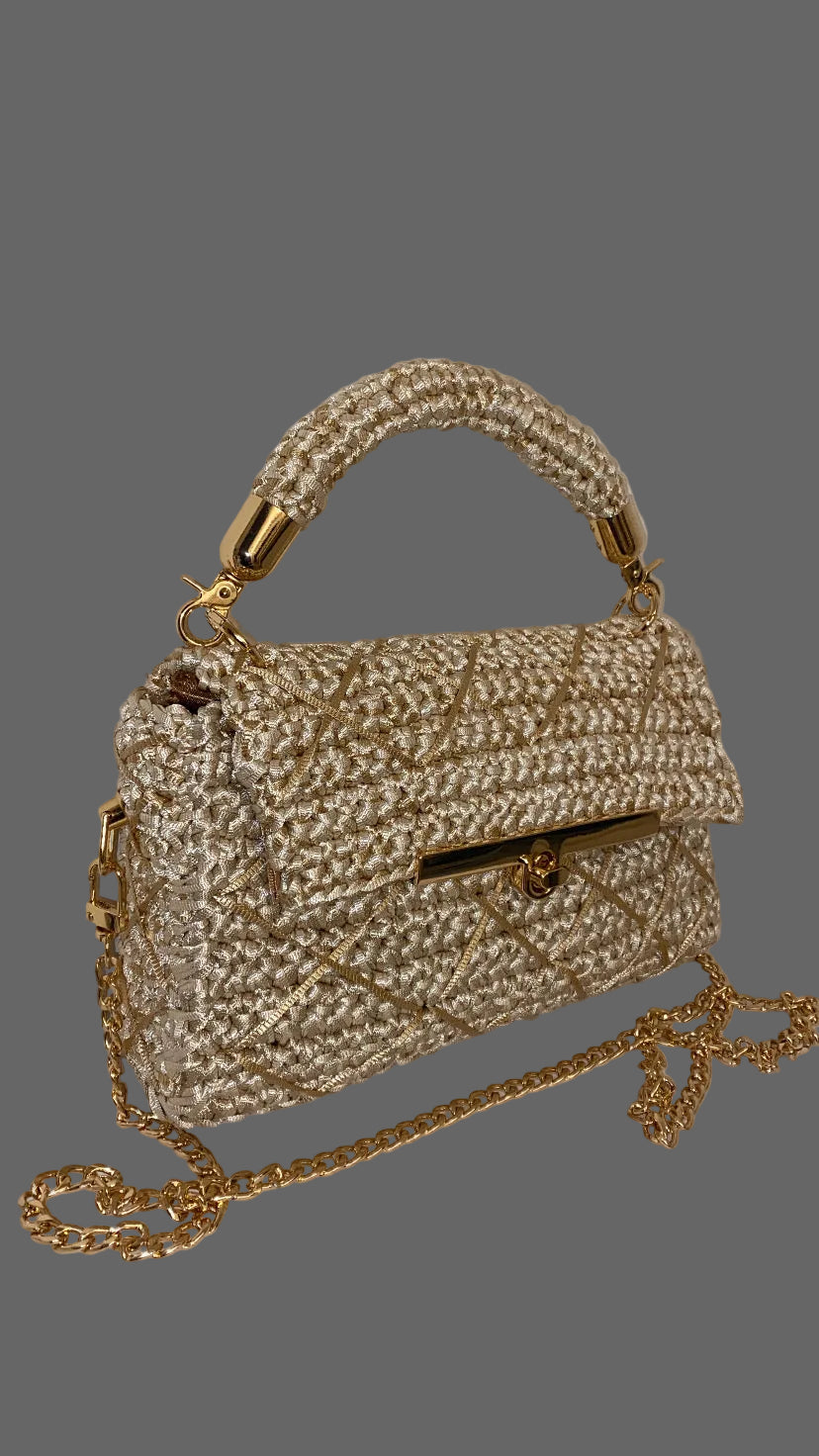 Sac en crochet  – Beige chic