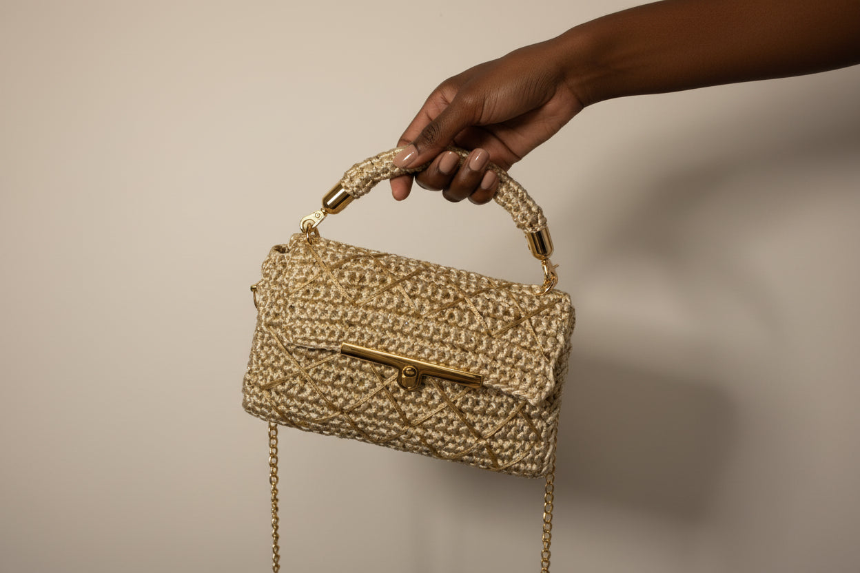 Sac en crochet  – Beige chic
