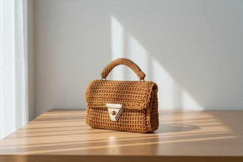 Petit sac en crochet – Caramel