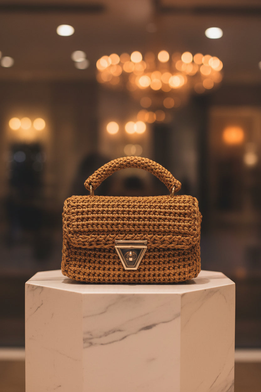 Petit sac en crochet – Caramel