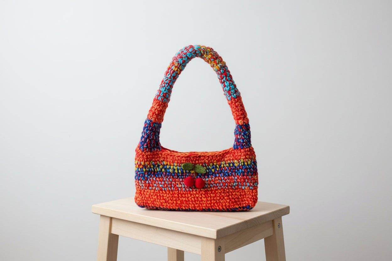 Sac au crochet fait main en coton/ acrylique