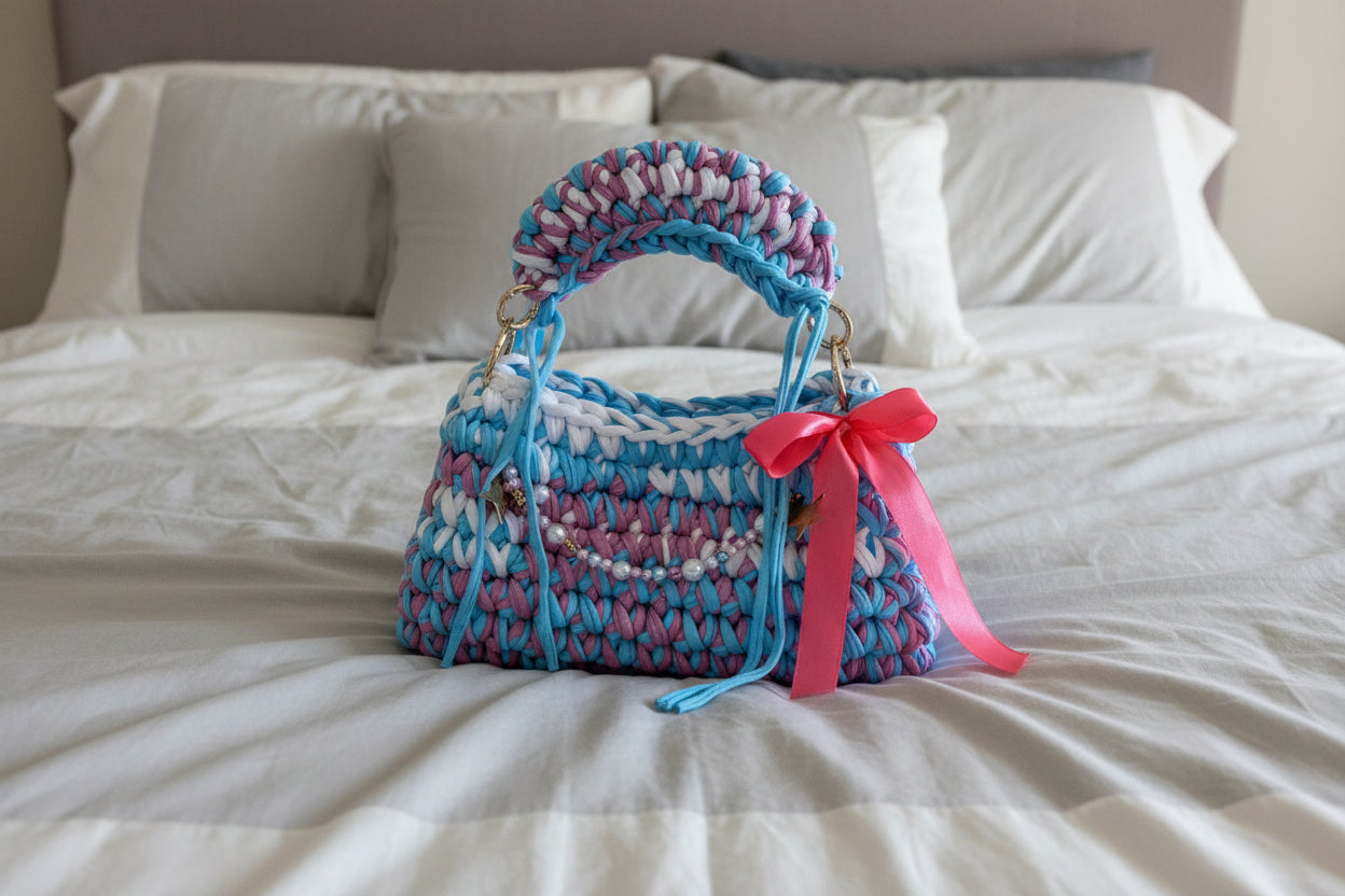 Sac MILLA -Rose poudré + bleu  🌸