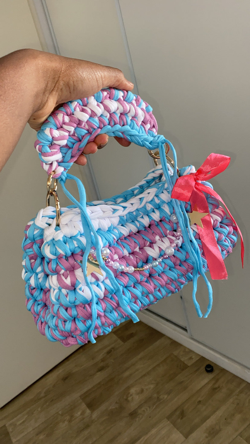Sac MILLA -Rose poudré + bleu  🌸