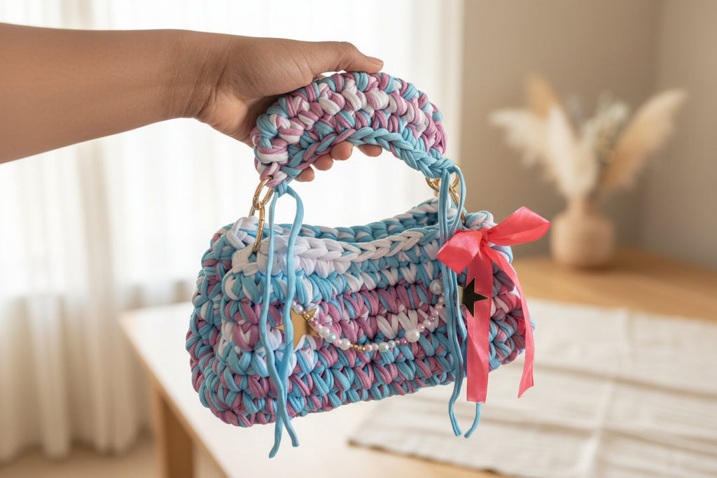 Sac MILLA -Rose poudré + bleu  🌸