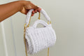 Sac crochet fait main – blanc élégant