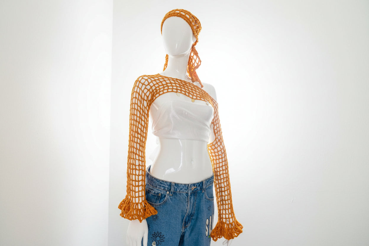 Boléro en crochet - Bandana Taille M